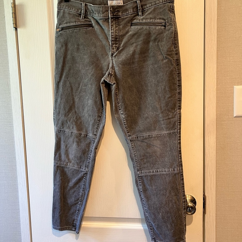 LOFT Gray Corduroy Pants